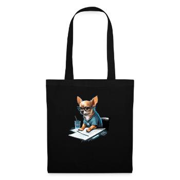 Chihuahua Travail domicile Bureau Travail - Sac en tissu - noir - Devant