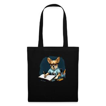 Chihuahua Travail domicile Bureau Travail - Sac en tissu - noir - Devant