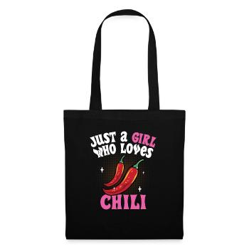 Women Just A Girl Who Loves Chili Hot Spicy Food R - Stoffbeutel - Schwarz - Vorne