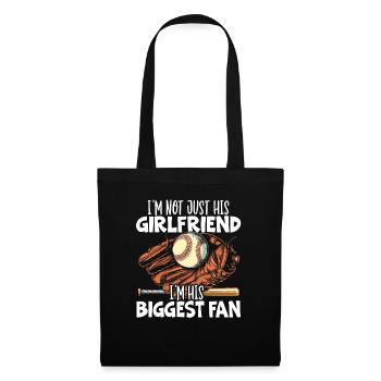 Baseball-Freundin Sportliebhaber Baseball-Fan - Stoffbeutel - Schwarz - Vorne