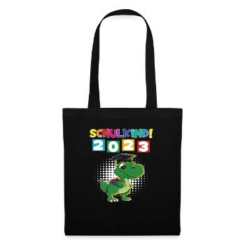 Schulkind 2023 Einschulung 2023 Schulanfang - Stoffbeutel - Schwarz - Vorne