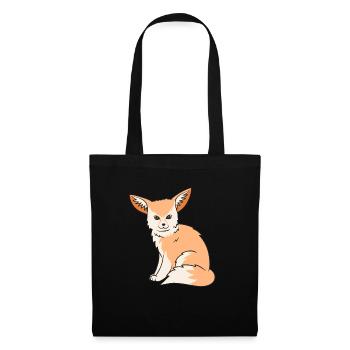 Fennek Fuchs Fennec Fox Wüstenfuchs - Stoffbeutel - Schwarz - Vorne