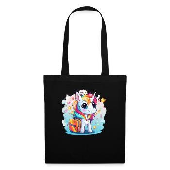 Unicorn Schoolchild School Enrollment Girl Gift - Tote Bag - black - Front