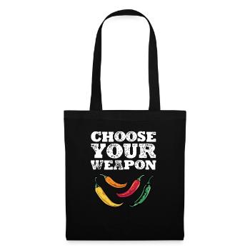 Funny Choose Your Weapon Hot Spicy Chili Pepper Lo - Tote Bag - black - Front