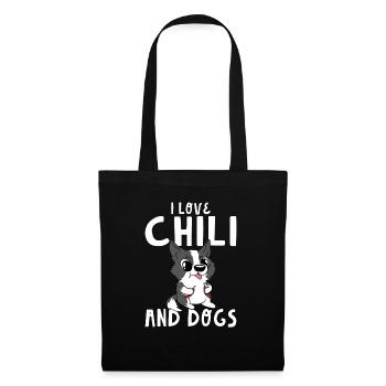 Spicy Food Pepper Funny Cute I Love Chili And Dogs - Tote Bag - black - Front