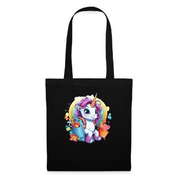 Unicorn Schoolchild School Enrollment Girl Gift - Tote Bag - black - Front