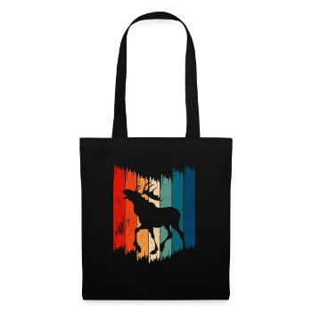 Retro Moose Vintage Moose - Tote Bag - black - Front