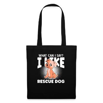Que puis-je dire que j’aime Rescue Dog - Sac en tissu - noir - Devant