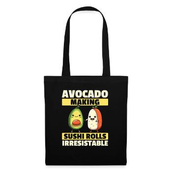 Avocado Sushi Rolle Nigiri Avocado Frucht Guacamole - Stoffbeutel - Schwarz - Vorne
