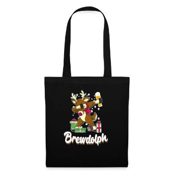Brewdolph Funny Beer Lover Reindeer - Tote Bag - black - Front