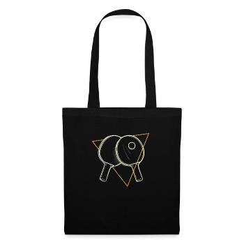 Tennis de Table Silhouette Drôle Joueur de Tennis de Table - Sac en tissu - noir - Devant