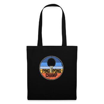 Ping Pong Champ Retro Vintage Funny Table Tennis - Sac en tissu - noir - Devant