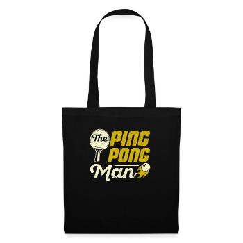 Le joueur de tennis de table drôle de Ping Pong Man - Sac en tissu - noir - Devant