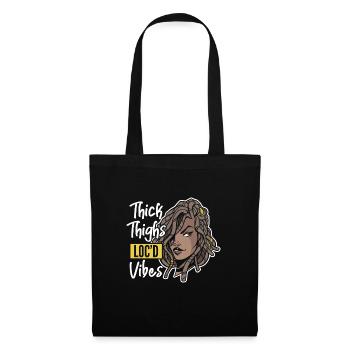 Thick Thighs Loc'd Vibes Afro Hair Black American - Tote Bag - black - Front