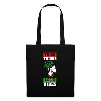 Thick Thighs Loc'd Vibes Afro Hair Black American - Tote Bag - black - Front