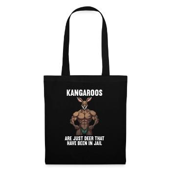 Kangaroo Kangaroos Kängurus lustiges Känguru - Stoffbeutel - Schwarz - Vorne