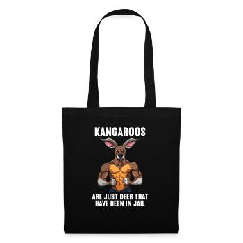 Kangaroo Kangaroos Kängurus lustiges Känguru - Stoffbeutel - Schwarz - Vorne