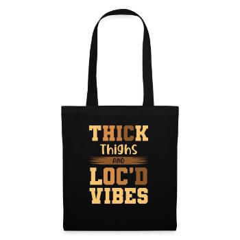 Cuisses épaisses Loc’d Vibes Afro Cheveux Noir Américain - Sac en tissu - noir - Devant