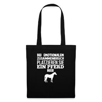 Pferd Reiten Reiter Reiterin Reitsport Pferde - Stoffbeutel - Schwarz - Vorne