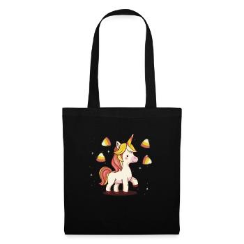 Einhorn Candy Corn Halloween Party Trick Or Treat - Stoffbeutel - Schwarz - Vorne