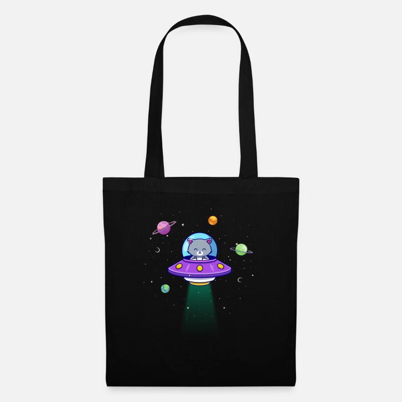 Cat in space - Tote Bag - black