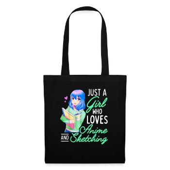 Anime and Sketching Just a Girl Who Loves Anime - Tote Bag - black - Front