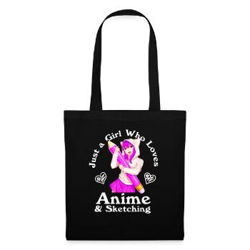 Anime and Sketching Just a Girl Who Loves Anime - Tote Bag - black - Front