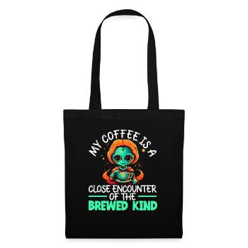 Alien Coffee Lover Caffeine UFO Extraterrestrial - Tote Bag - black - Front