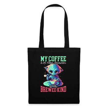 Alien Coffee Lover Caffeine UFO Extraterrestrial - Tote Bag - black - Front