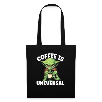 Alien Coffee Lover Caffeine UFO Extraterrestrial - Tote Bag - black - Front