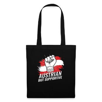 Not Austrian But Supportive Austria Flag Country - Tote Bag - black - Front