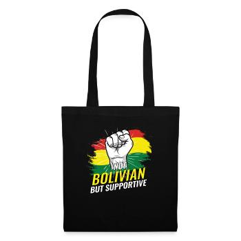 Pas bolivien mais favorable à la Bolivie Pays drapeau - Sac en tissu - noir - Devant