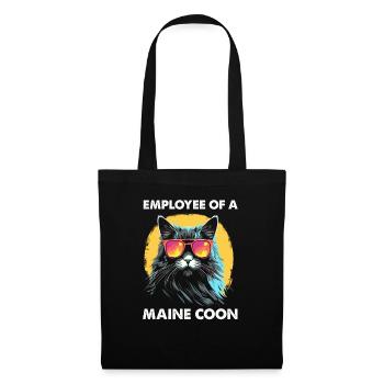 Maine Coon Employee Funny Cats Design - Tote Bag - black - Front