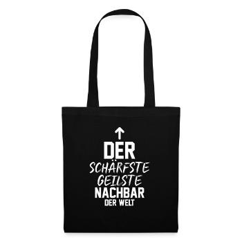 Einzug Umzug Nachbarn Nachbar - Stoffbeutel - Schwarz - Vorne