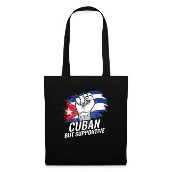 Not Cuban But Supportive Cuba Flag Country Travel - Tote Bag - black - Front