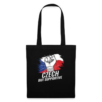 Pas tchèque mais favorable au drapeau de la République tchèque - Sac en tissu - noir - Devant