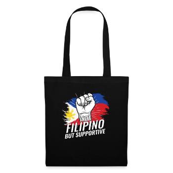 Pas philippin mais favorable au drapeau philippin - Sac en tissu - noir - Devant