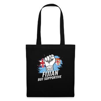 Not Fijian But Supportive Fiji Flag Country - Tote Bag - black - Front