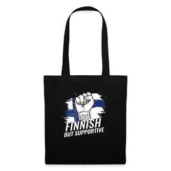 Pas finlandais mais favorable à la Finlande Pays du drapeau - Sac en tissu - noir - Devant