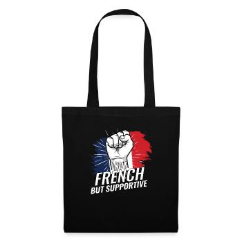 Pas français mais favorable à la France Pays du drapeau - Sac en tissu - noir - Devant