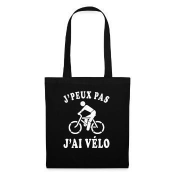 J'peux pas j'ai vélo - Sac en tissu - noir - Devant