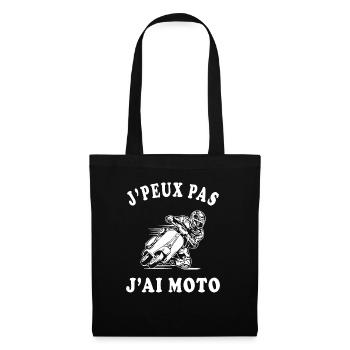 J'peux pas j'ai moto - Sac en tissu - noir - Devant