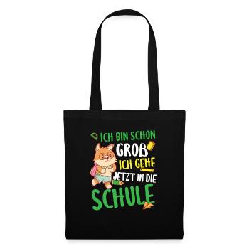 Schulkind Einschulung Schulanfänger - Stoffbeutel - Schwarz - Vorne