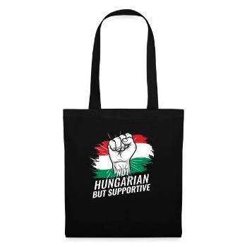 Not Hungarian But Supportive Hungary Flag Country - Tote Bag - black - Front