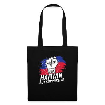 Not Haitian But Supportive Haiti Flag Country - Tote Bag - black - Front
