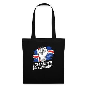 Pas islandais mais favorable au drapeau islandais - Sac en tissu - noir - Devant