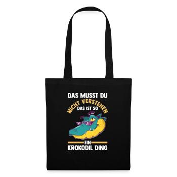Krokodile - Stoffbeutel - Schwarz - Vorne