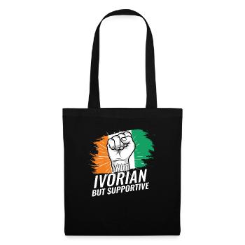 Not Ivorian But Supportive Ivory Coast Flag - Tote Bag - black - Front