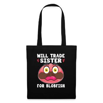 Costume de Blobfish - Visage de poisson Blob laid - - Sac en tissu - noir - Devant
