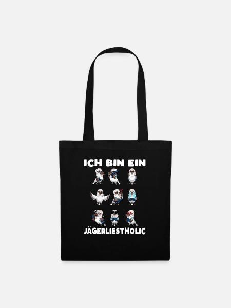Lachender Hans Vogel Jägerliest Emoticon - Stoffbeutel - Schwarz